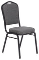 NPS 9300 Deluxe Fabric Stack Chair, Natural Greystone Seat/Black Frame