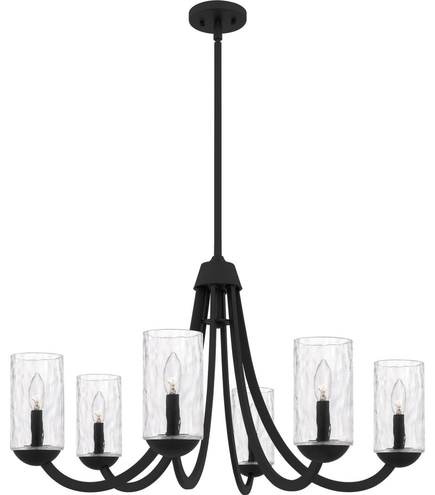 Allard Six Light Chandelier in Matte Black