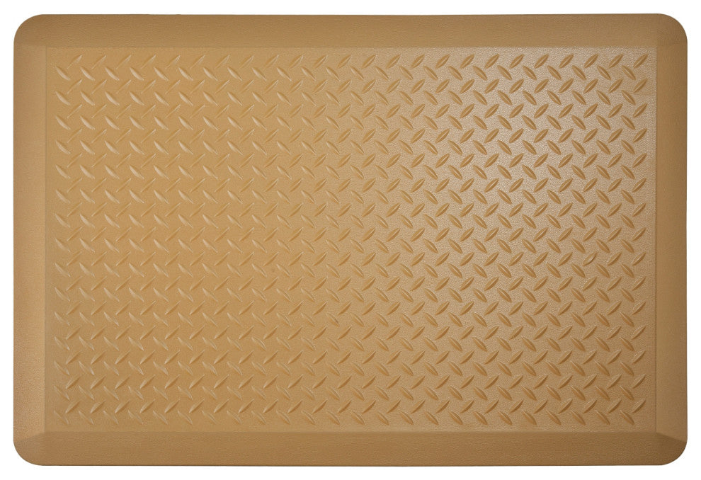 Anti-Fatigue Floor Mat, Tread Plate Pattern 24"x36"x2/3", Ice Coffee, Set of 1