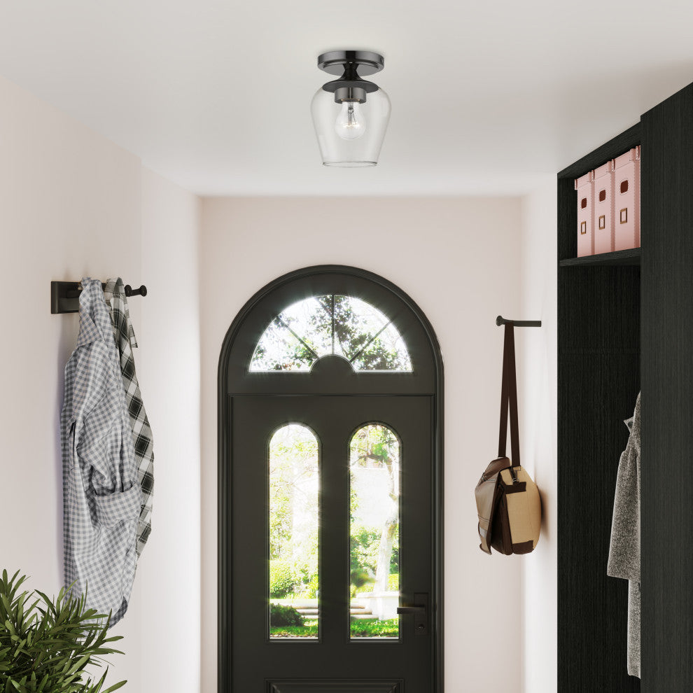 Willow 1 Light Black Chrome Flush Mount