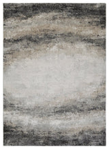 Modern Accent Rug in Grey with Nebula Supernova Design, 6'11"x4'11"