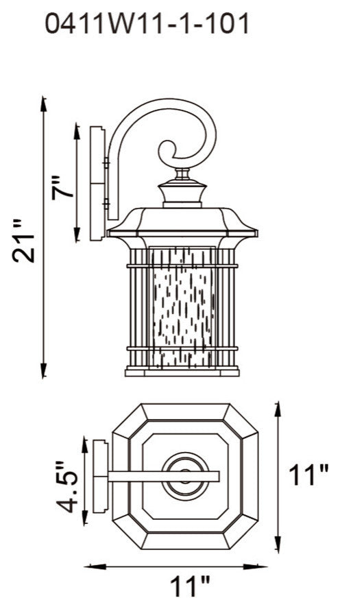 Blackburn Outdoor Wall Lantern, 11 Inches