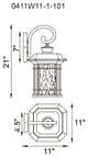 Blackburn Outdoor Wall Lantern, 11 Inches