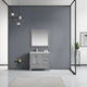 Jacques 36" Distressed Grey Single Sink Vanity with Quartz Top, Left Version, Wi