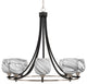Paramount 8-Light Chandelier, Matte Black & Brushed Nickel, 6" Onyx Swirl