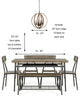 LNC Farmhouse Amtique Globe Brown Wood Chandelier for Kitchen Island, 4 Lights