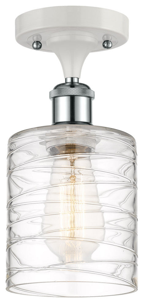 Innovations 516-1C-WPC-G1113-LED 1-Light Semi-Flush Mount, White/Polished Chrome