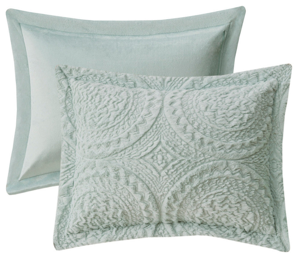 Madison Park Arya Medallion Faux Fur Plush Comforter Mini Set