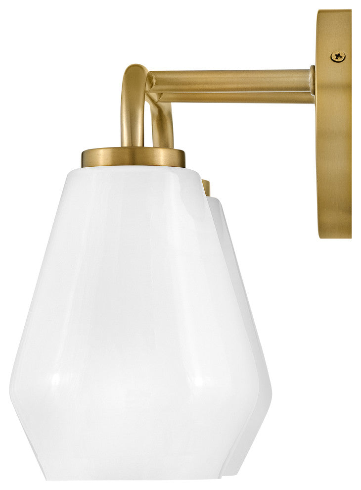 Lark Gio 14.75" Two-Light Bath Vanity Fixture, Lacquered Brass