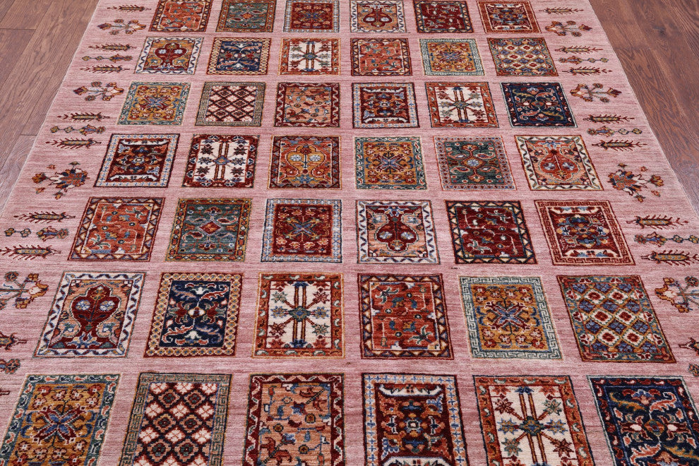5' 8" X 7' 2" Persian Garden Design Hand Knotted Wool Rug Q11223