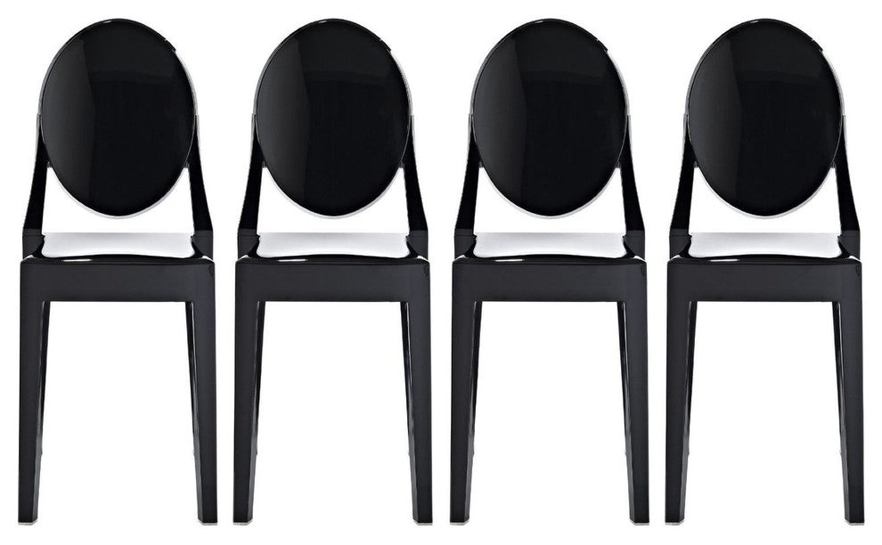 Modern Victoria Dining Chair Polycarbonate Plastic, Set of 4