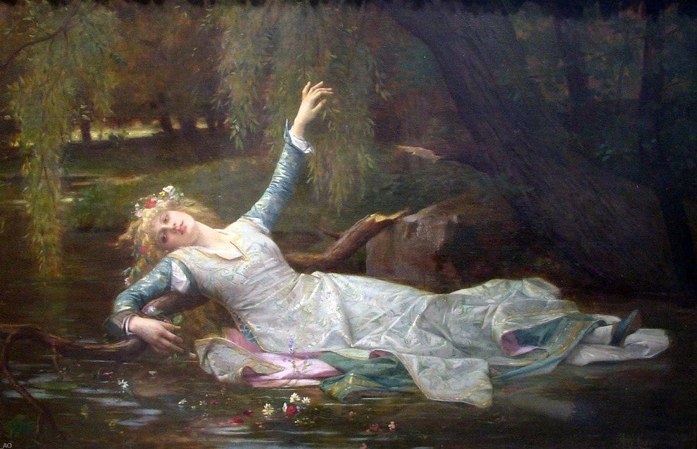 Alexandre Cabanel Ophelia, Gallery Wrapped Canvas Print, 18"x27"
