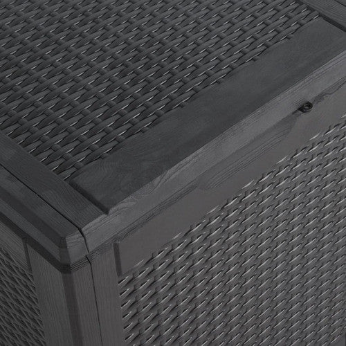 vidaXL Tool Box Outdoor Storage Box for Patio Furniture 23.8 gal Black PP Rattan