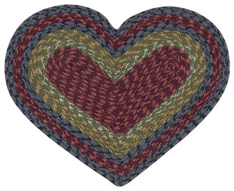 Burgundy/Olive/Charcoal Heart Placemat 12"x17"