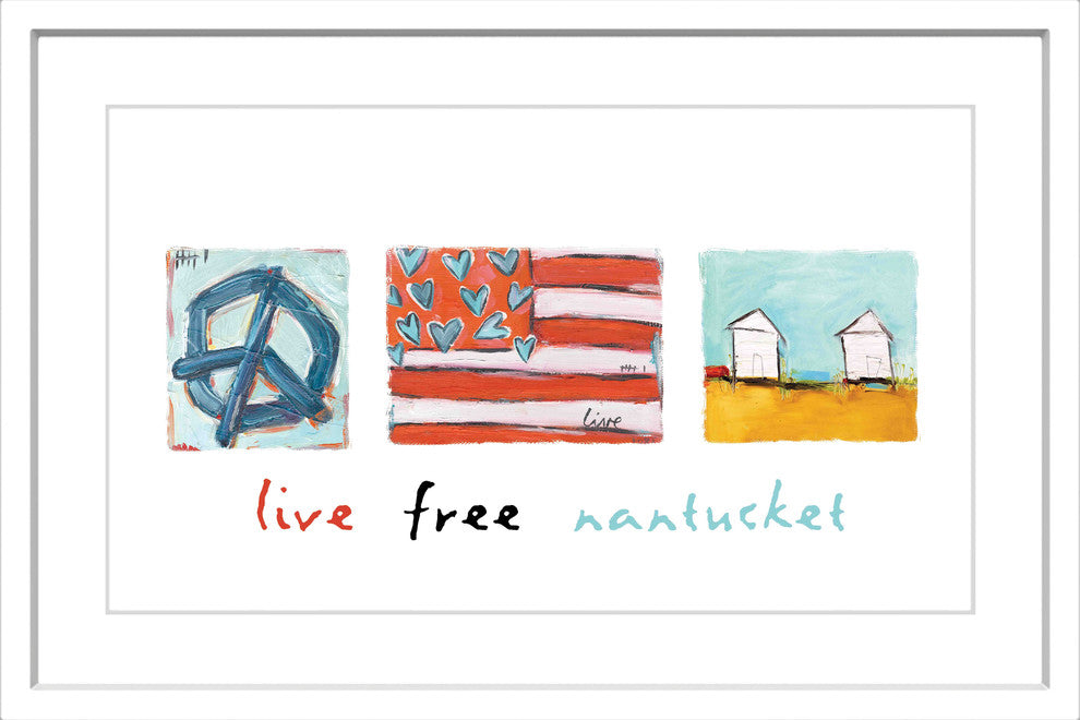 "Live Free Nantucket" Painting Print in Frame by Tori Campisi