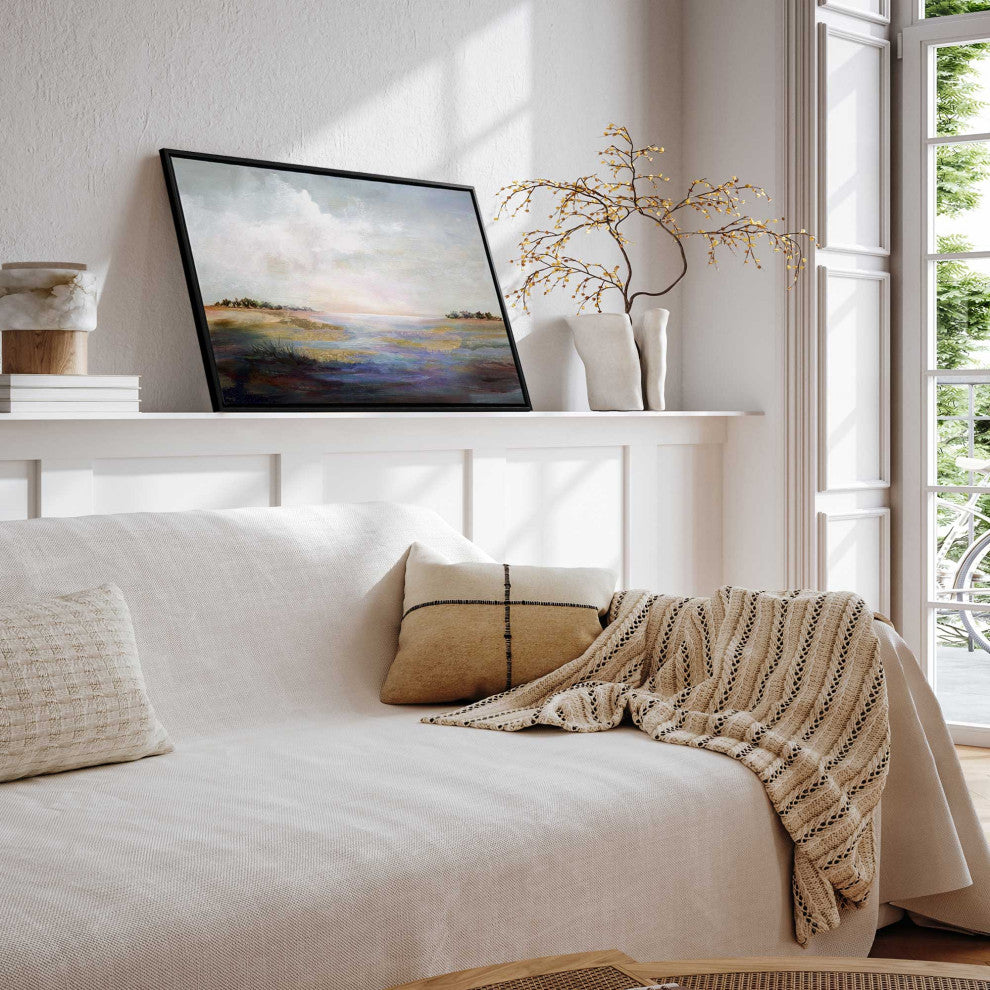 "Whispering Reverie" - A Serene Coastal Scene for Sophisticated Interiors