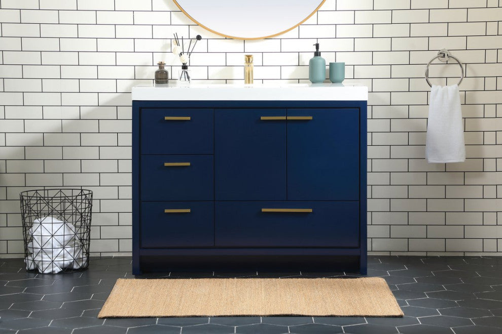 Walker 42" Single Bathroom Vanity, Blue