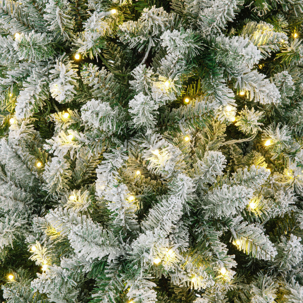 11' Pre-Lit Flocked Pencil Fir Artificial Christmas Tree with 950 White Light