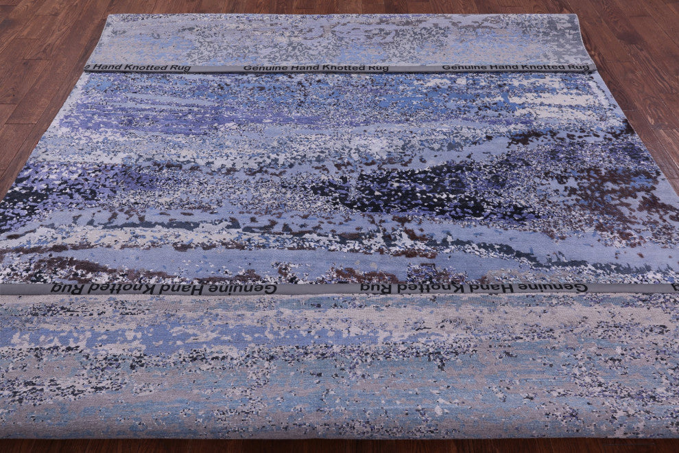 Wool & Silk Modern Hand Knotted Rug 7' 11" X 10' 2" - Q14877