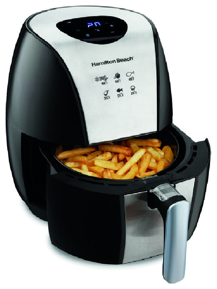 Hamilton Beach 35065 Programmable Air Fryer, Black/Silver