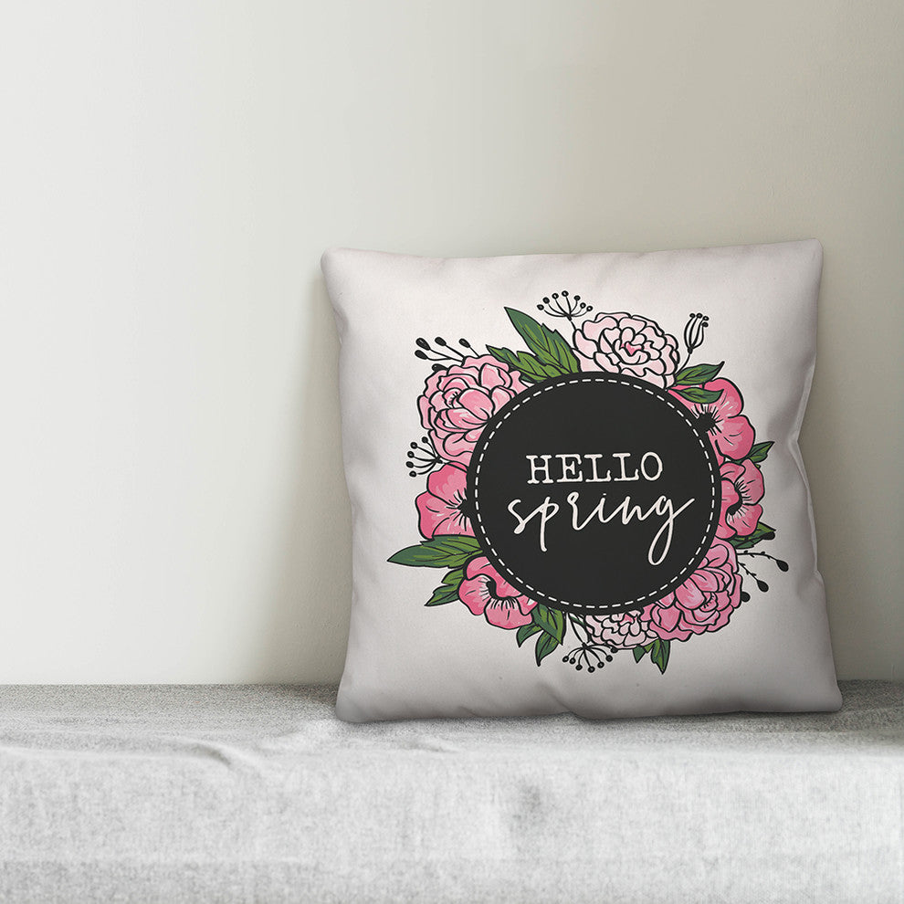 Hello Spring 20x20 Throw Pillow