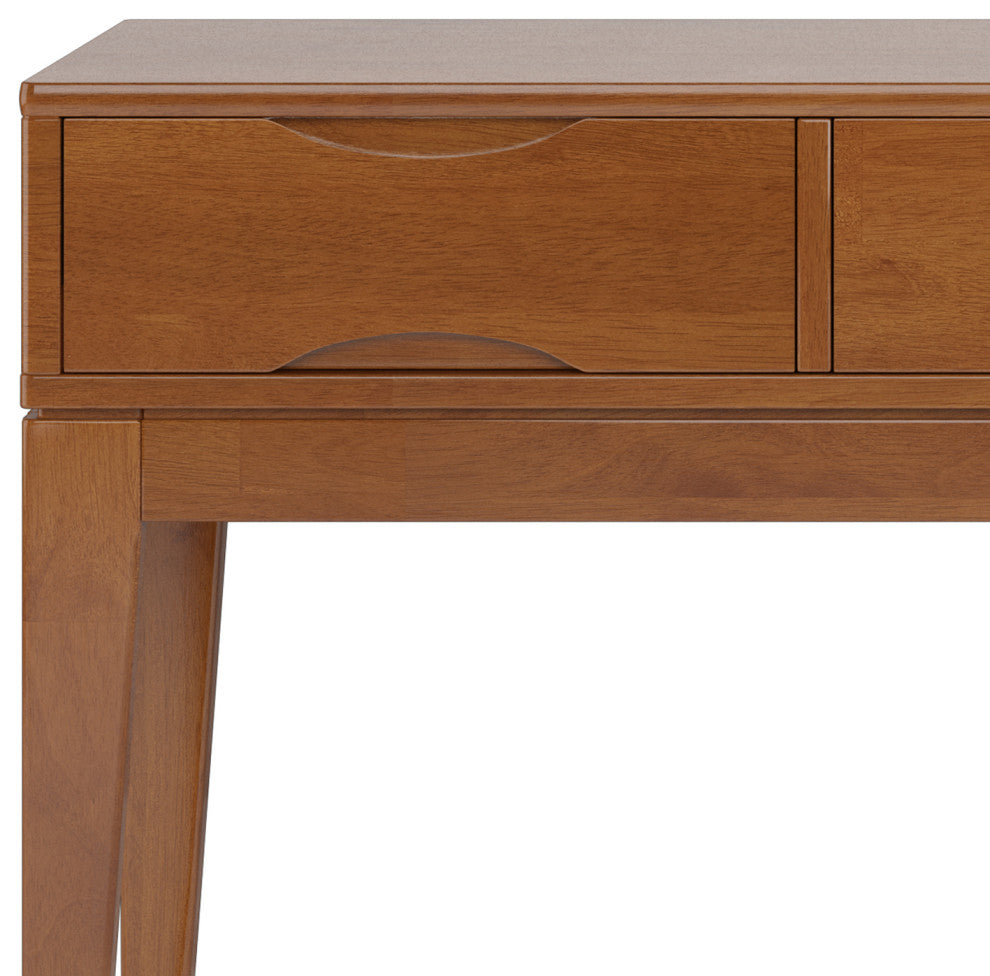 Harper Solid Hardwood Console Sofa Table, Teak Brown