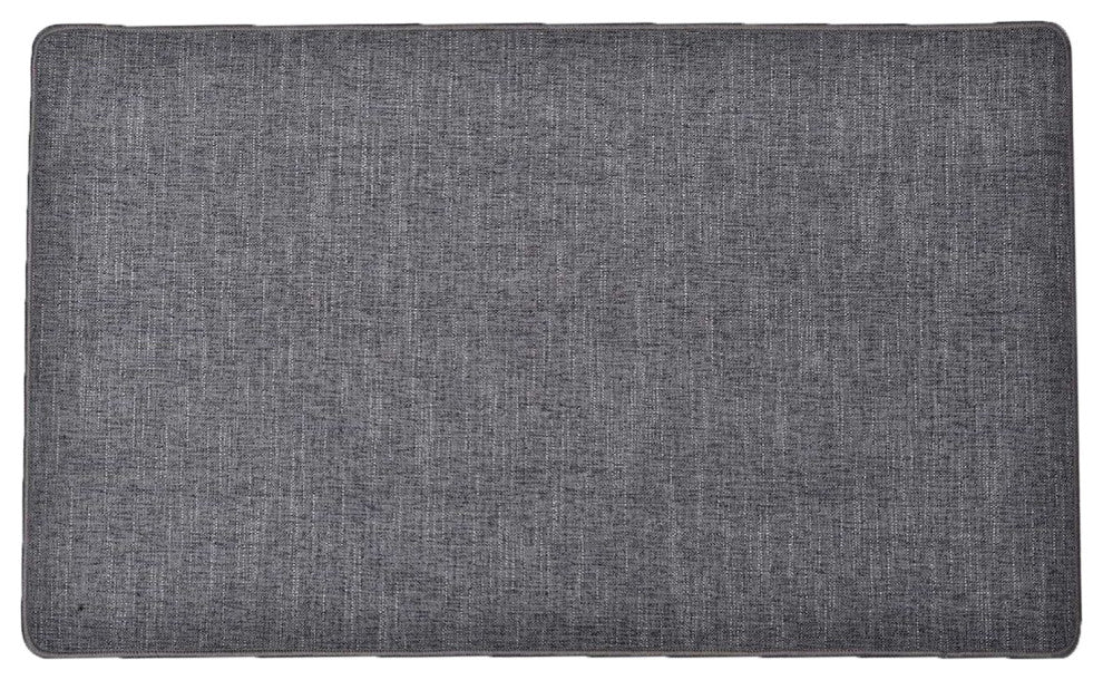 Woven Effect, Dark Gray, Kitchen Mat