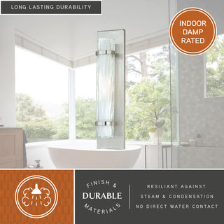 Vilo 4.5-in W 1 Light Matte Black Wall Sconce Light with Full Backplate, Satin Nickel, 4.5-in. W X 18.5-in. H X 4-in. D