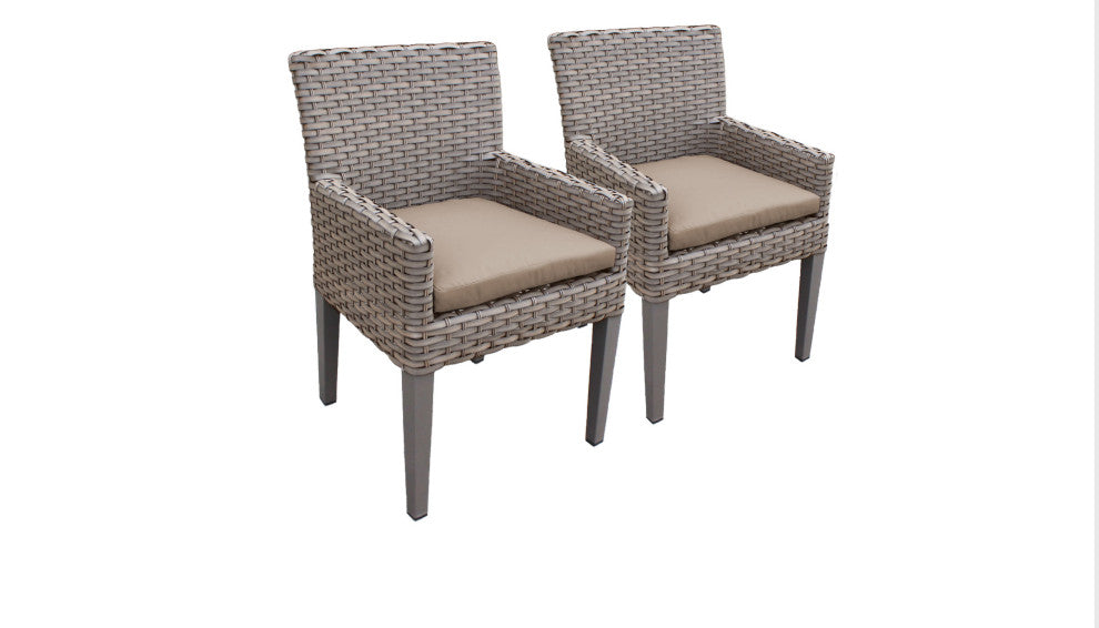 2 Florence Dining Chairs With Arms Aruba, Wheat