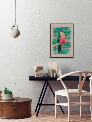 "Hello Toucan" Floater Framed Painting Print on Canvas, 20"x30"