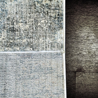 Dynamic Rugs Savoy  Polyester Area Rug, Silver/Blue/Beige, 7'x10'