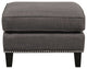 Emery Ottoman, Blue, Charcoal