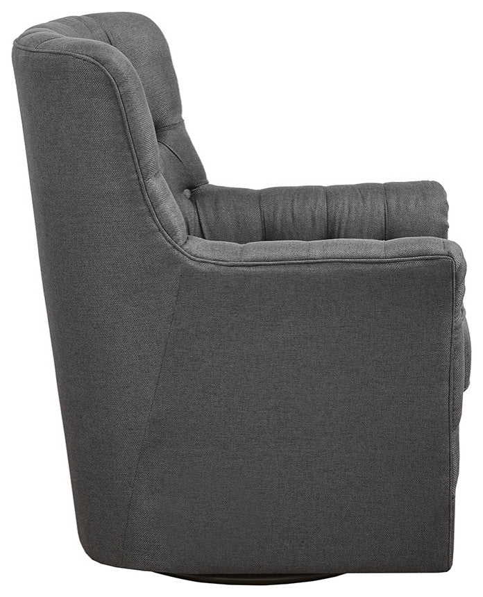 Madison Park Mathis Tufted Swivel Lounge Chair, Grey