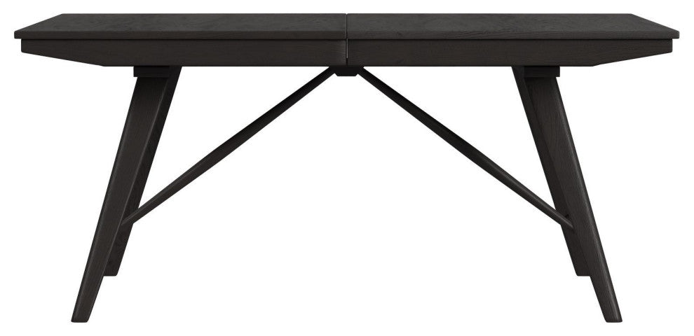 Bayside 40" Wide Solid Ash Trestle Dining Table, Black