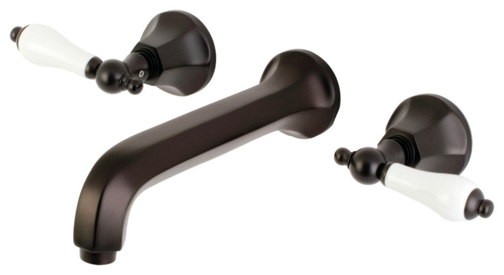 Kingston Brass KS4125PL 2-Handle Wall Mount Bathroom Faucet, Oil Rubbed Bronze