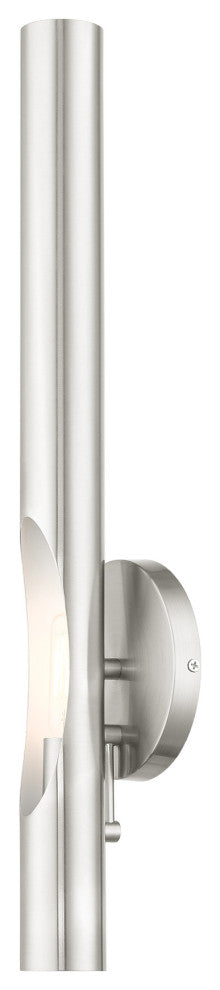 Brushed Nickel Contemporary, Minimal, Industrial, Urban, Sleek Single Sconce