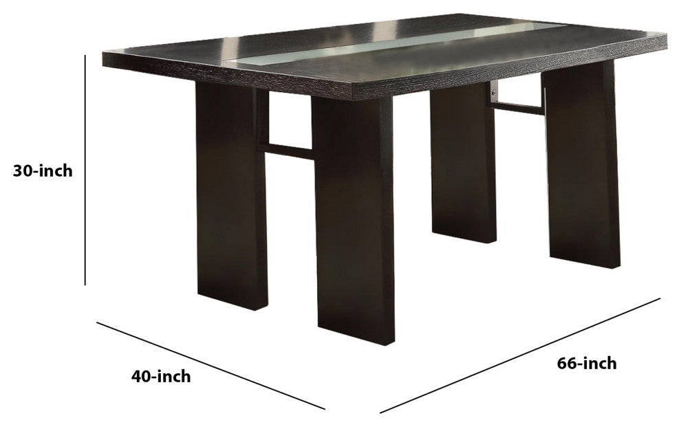 Benzara BM171303 Sturdy Wooden Dining Table, Brown