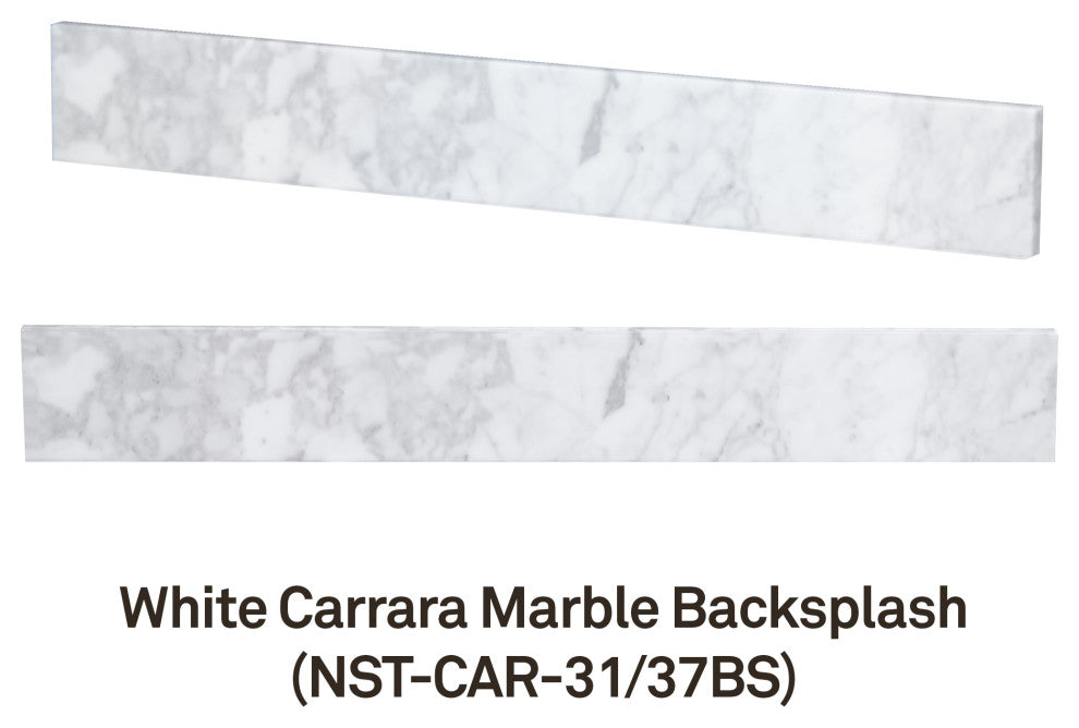 31-inch Bathroom Vanity Backsplash in Carrara White Marble