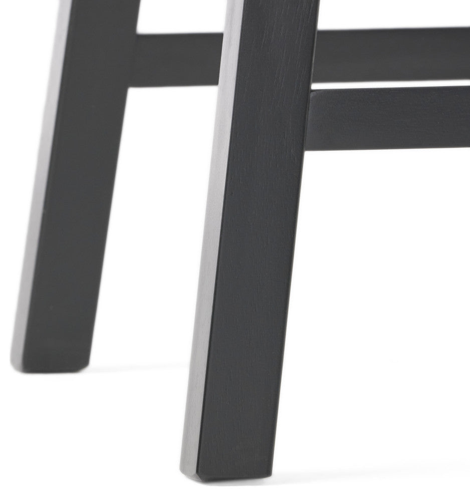 GDF Studio Harrison Black Saddle Wood Bar Stools, Set of 2