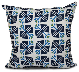 Jodhpur Ditsy, Geometric Print Pillow, White, 26"x26"