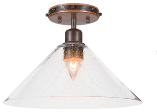 Blacksmith 1-Light Semi-Flush, Clear Bubble