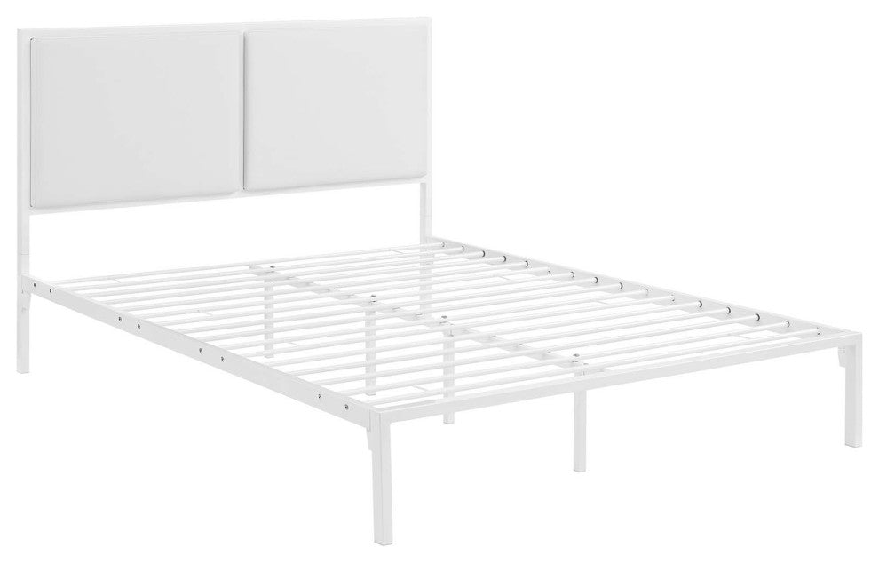 Modway Della King Vinyl Bed, White White
