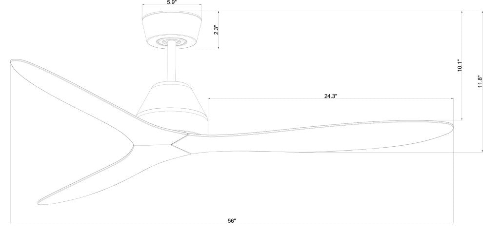 Lucci Air Whitehaven 56" Smart WiFi Controlled Indoor/Outdoor Ceiling Fan, Brushed Chrome