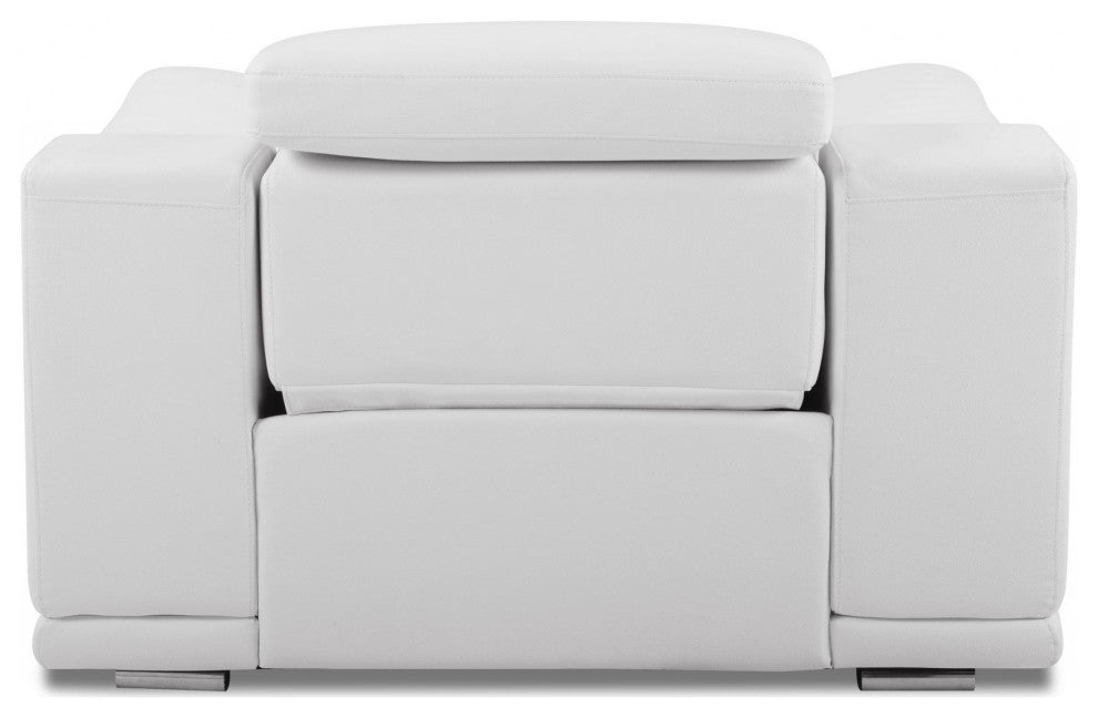 Mod Winter White Italian Leather Recliner Chair