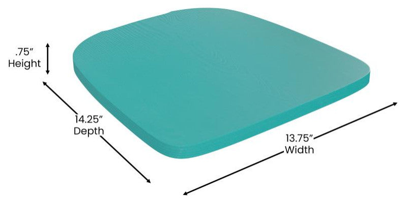 Perry Poly Resin Wood Square Seat w/Rounded Edges for Metal Barstools-Set of 4,
