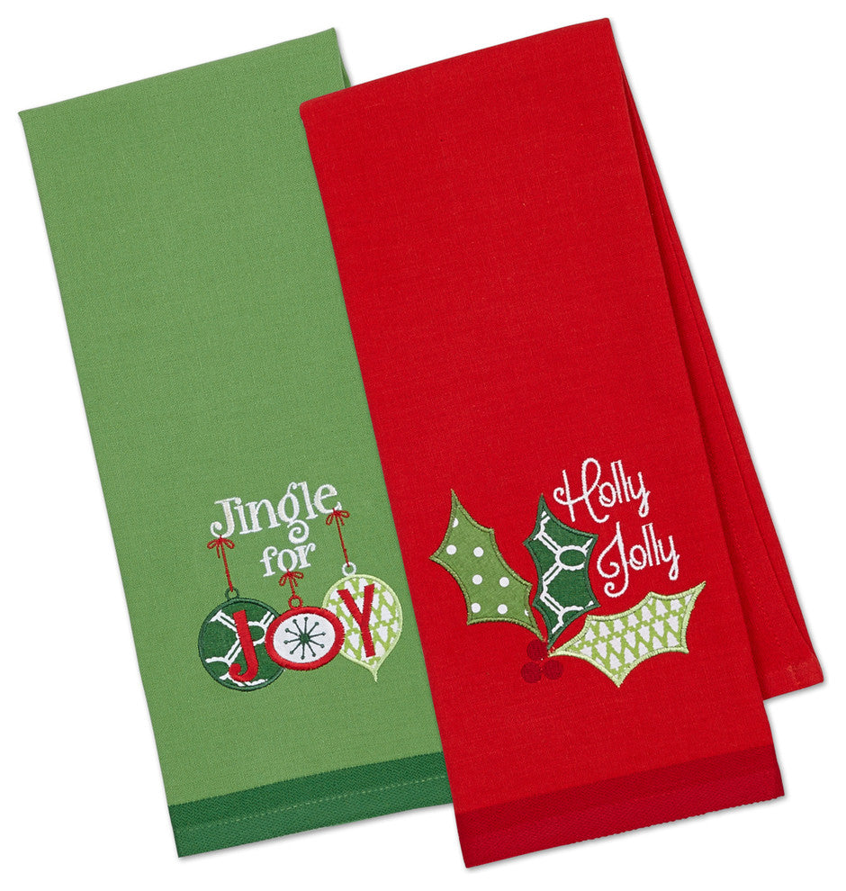 Jingle For Joy Embroidered Dishtowel
