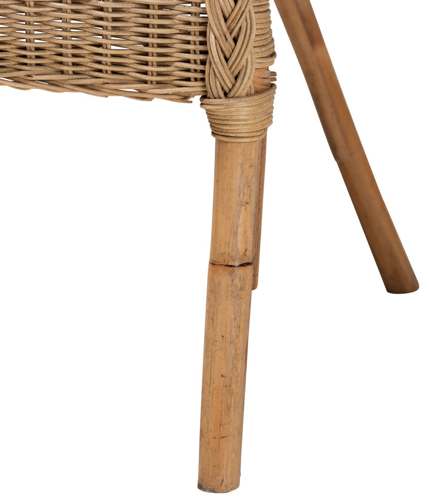 Abbey Modern Bohemian Natural Brown Antique Rattan Dining Chair