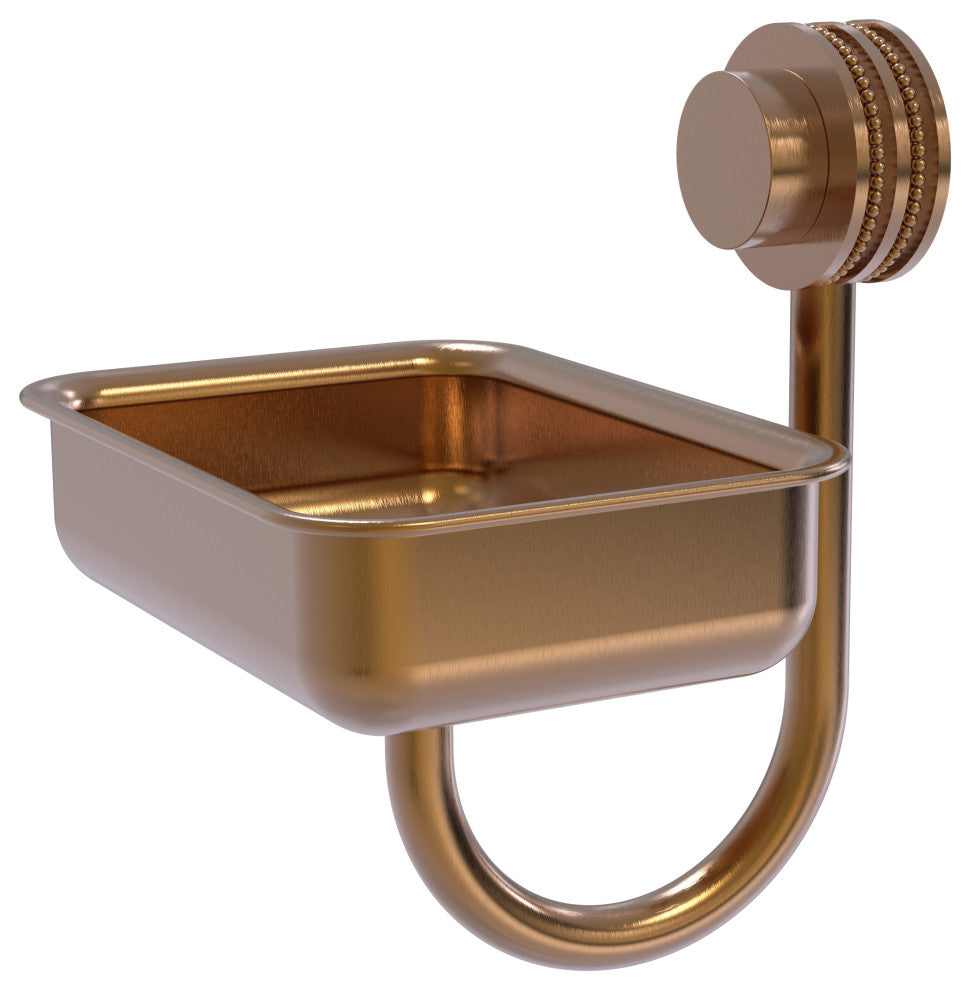 Venus Wall Mount Soap Dish With Dotted Accents, Brushed Bronze