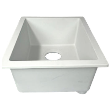 Nantucket Sinks PR1815-W Dual-mount Granite Composite Bar-Prep Sink in White