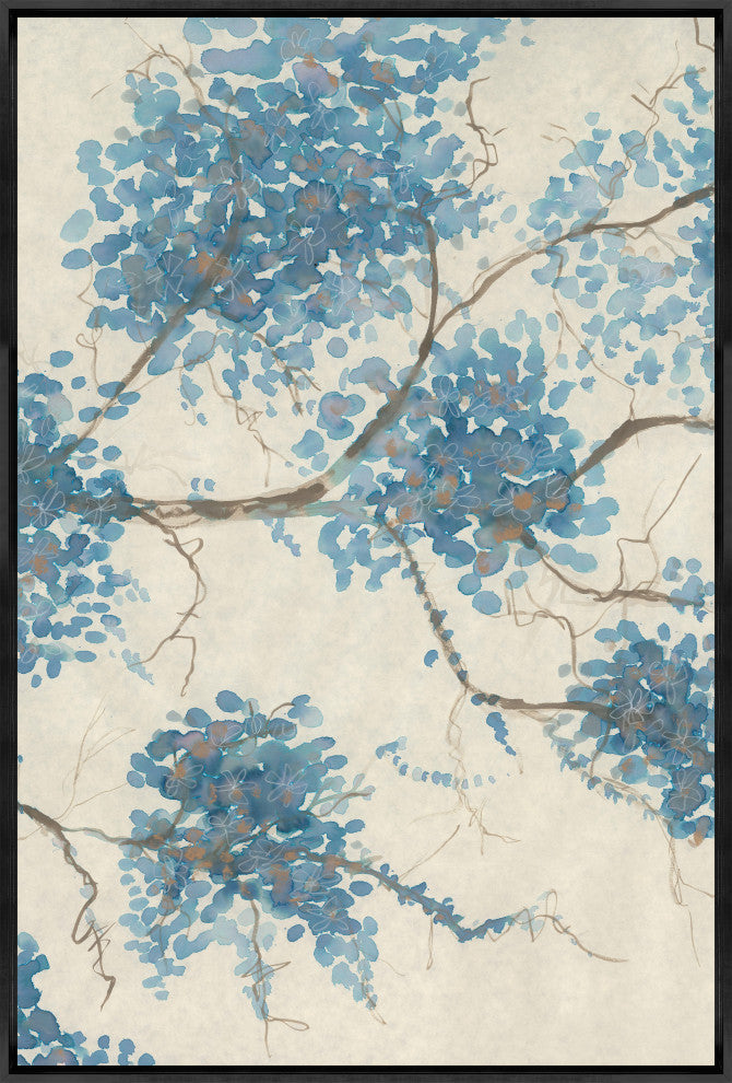 30x45 Flourishing Spring VIII, Framed Artwork, Black